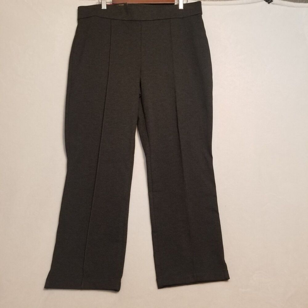 Christian Siriano XL Pants Ponte Knit Charcoal Grey Office Commuter Comfort NEW